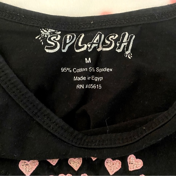 Splash Nike embroidered black and pink cropped tank top size medium - Picture 3 of 3